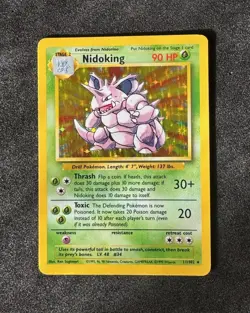1999 Pokemon TCG Nidoking Holo Base Unlimited Rare 11/102 LP-Excellent - Image 1