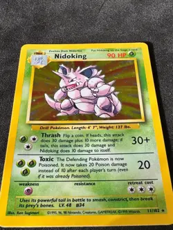 1999 Pokemon TCG Nidoking Holo Base Unlimited Rare 11/102 LP-Excellent - Image 2