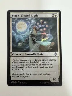 Moon-Blessed Cleric Foil MTG Magic the Gathering Card NM Near Mint AFR - Image 1