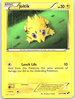 Joltik 45/114 Non Holo Black and White - Pokemon Card - NM - Image 1