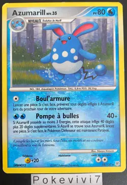 Carte Pokemon AZUMARILL 18/130 Rare Diamant et Perle D&P FR OCCASION - Image 1