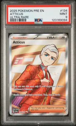 Atticus 2025 Pokemon Pre EN-Prismatic Evolutions #134 Ultra Rare PSA 9 - Image 1