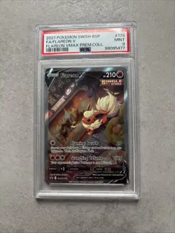 Pokemon Flareon V SWSH179 Flareon Vmax Premium Collection 2021 PSA 9 BSP - Image 1
