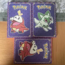 Pokemon McDonald’s Match Battle Trading Cards x3 purple front 2023 NEW SEALED - Image 1