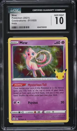 CGC 10 Mew Holo Celebrations 2021 Pokemon Card #011 - Image 1