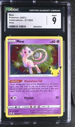 ✨✨ CGC 9 Mew 011/025 Celebrations 25th Anniversary Holo Pokemon Card - Image 1