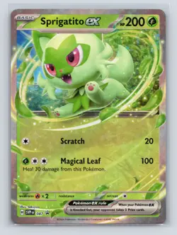 Pokemon TCG Sprigatito ex - 087 SV: Scarlet & Violet Promo Cards Holo NM - Image 1