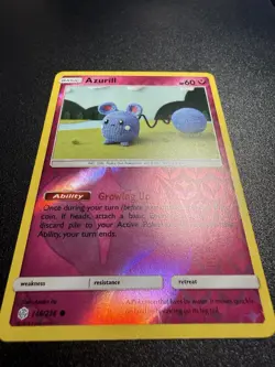 Azurill 146/236 Pokemon TCG Cosmic Eclipse Reverse Holo Card Near Mint - Image 2
