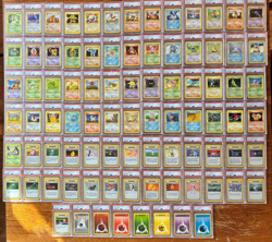 Complete 1st Edition Base Set PSA 9 MINT Non-Holo 17-102 Pokemon 1999 English - Image 1