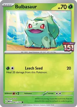 Bulbasaur 001/165 Pokemon TCG Scarlet & Violet 151 Best Buy Stamped Promo - Image 1