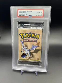 1999 Pokemon Fossil 1st Edition Sealed Booster Pack Aerodactyl PSA 10 - Image 1