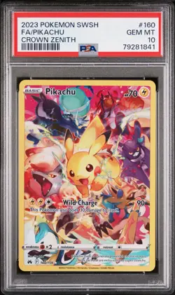 PSA 10 GEM MINT Pikachu 160/159 Crown Zenith Secret Rare Holo Pokemon Card - Image 1