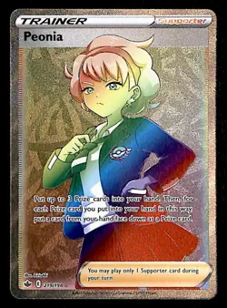 Peonia Rainbow Rare Chilling Reign 219/198, NM Pokemon Card - Image 1