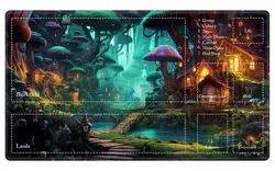 MTG Playmat 24x14 Fairy Forest Mushroom Duel Zone Card Game Gaming Desk - Image 1
