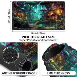 MTG Playmat 24x14 Fairy Forest Mushroom Duel Zone Card Game Gaming Desk - Image 3