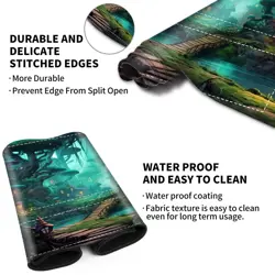 MTG Playmat 24x14 Fairy Forest Mushroom Duel Zone Card Game Gaming Desk - Image 4