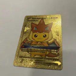 Pikachu Tag Cosplay Mega Charizard Y Gold Foil Fan Art Pokemon - Image 3