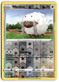 Pokemon TCG Wooloo 152/202 Swsh01: Sword & Shield Reverse Holo - Image 1