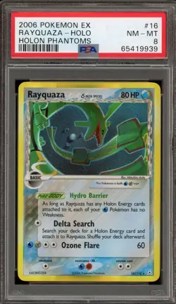 Pokemon Rayquaza EX Holon Phantoms Holo Rare #16 PSA 8 - Image 1