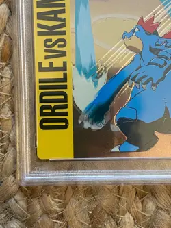 JAPANESE POKEMON FERALIGATR VS BLASTOISE No.07 HOLO MEIJI PROMO PSA 8 - Image 5