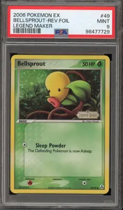 Pokemon Bellsprout EX Legend Maker Reverse Holo #49 PSA 9 Mint - Image 1