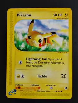 Pikachu 124/165 Expedition Base Set Non-Holo 2002 WOTC Vintage Pokemon Card NM - Image 1