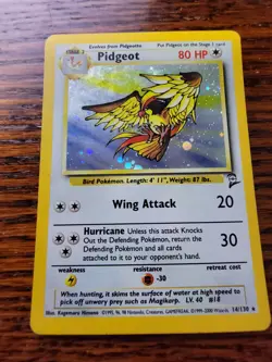 MP! Pidgeot 014/130 Base Set 2 Holo Rare Pokemon Card - Image 1