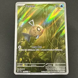 Pokemon TCG Feebas Holo Card SV8 Surging Sparks Illustration Rare, Card 198/191 - Image 1