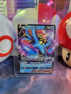 Omastar V 35/195 Pokemon TCG SW&SH Silver Tempest Ultra Rare Holo NM - Image 1