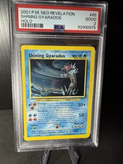 2001 Pokemon Neo Revelation Shining Gyarados Holo #65 PSA 2 - Image 1
