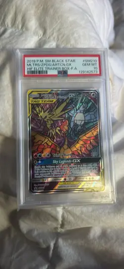 2019 Pokemon Moltres & Zapdos & Articuno GX SM Black Star Promo #SM210 PSA 10 - Image 1