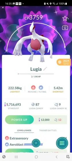 Pokemon Go Legendary Shiny Lugia ( High CP ) - Image 1