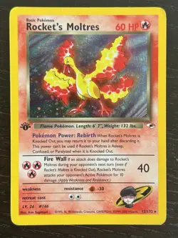 Pokemon TCG | Rocket's Moltres 12/132 | Gym Heroes 1st Edition | MP - Image 1