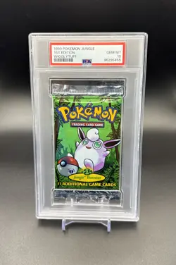 1999 Pokemon Jungle Wigglytuff 1st Edition Booster Pack PSA 10 GEM MINT - Image 1