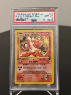 Blaine's Charmeleon 1st Edition Pokemon Gym Challenge #31 2000 PSA 10 - Image 1