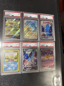Pokemon TCG PSA Graded Card Lot Of 6 Squirtle, base and 151, Raikou, lumineon v - Image 1
