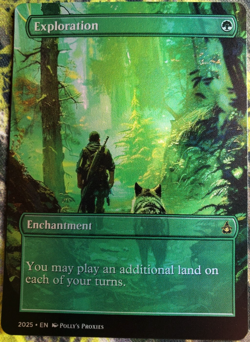 Exploration FOIL Proxy Playtest Card with Custom Fantasy Wolf Art Design - Image 1