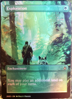 Exploration FOIL Proxy Playtest Card with Custom Fantasy Wolf Art Design - Image 3