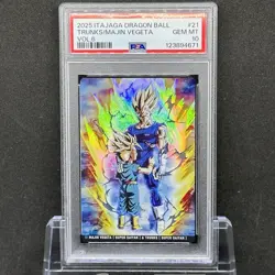 PSA 10 Japanese Dragon Ball Itajaga Card Trunks Majin Vegeta Full Art Rare R - Image 1