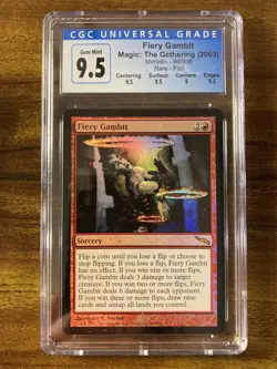 MTG✨FIERY GAMBIT FOIL✨Mirrodin CGC 9.5 GEM MINT RARE Sorcery FISCHER Art POP 2 ! - Image 1