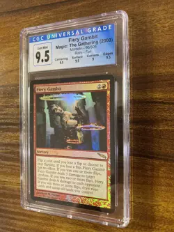 MTG✨FIERY GAMBIT FOIL✨Mirrodin CGC 9.5 GEM MINT RARE Sorcery FISCHER Art POP 2 ! - Image 4
