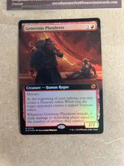 Generous Plunderer (Extended Art) Foil OTJ MTG 0076 NM-M Unplayed - Image 1