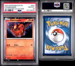 2023 POKEMON SVP EN-SV BLACK STAR PROMO 151 POSTER COLL #047 CHARMANDER PSA 10 - Image 3