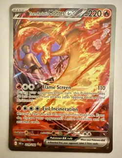 Pokemon TCG Team Rockets Moltres Ex 229/182 SIR EN SV10: Destined Rivals NM/NEW - Image 1