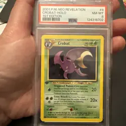 Pokemon Crobat Neo Revelation 1st Edition Holo Rare #4 PSA 8 - Image 1