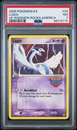 Pokemon 2005 PSA 7 NEAR MINT Lugia Ex Unseen Forces Rocks America Promo 29 - Image 1