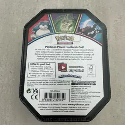 SEALED - Pokemon TCG 2021 Mighty Mysterious Tin - 3 Packs - Snorlax Promo 820650809859 - Image 3