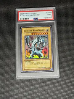 Blue-Eyes White Dragon RP01-EN001 2024 Retro Pack (2020 Print) PSA 9 - Image 1