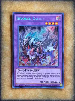 Yugioh Invoked Caliga FUEN-EN027 Secret Rare 1st Ed NM - Image 1