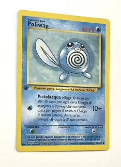 Poliwag 1st Edition Pokemon Card Base Set 59/102 Common Light Play LP Italian - Image 3